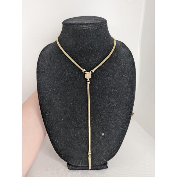Kendra Scott Starla Y Necklace Gold With Druzy 24.5" Adjustable Lobster Clasp - Picture 3 of 10
